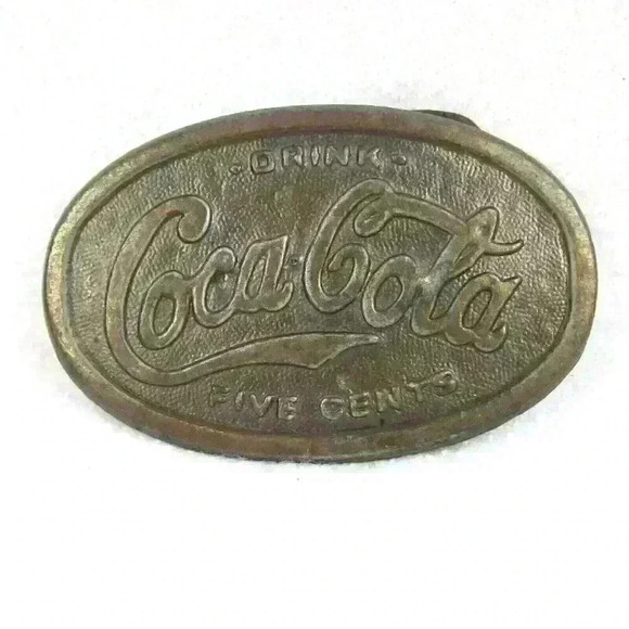 Coca Cola Other - Vintage Coke Belt Buckle Metal Drink Coca Cola Five Cents Advertising